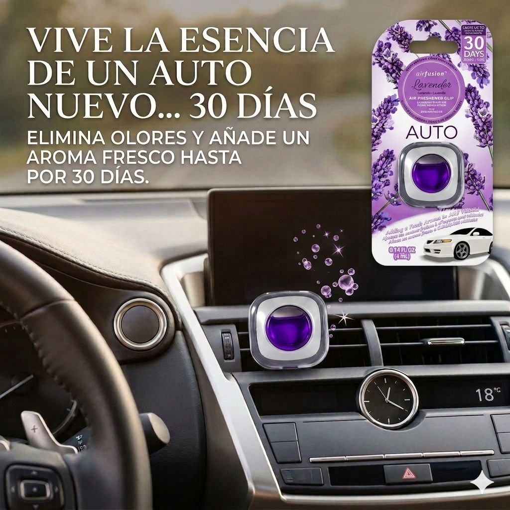 AMBIENTADOR PARA VENTILACION DE AUTO AROMA A LAVANDA AIRFUSION 4ML