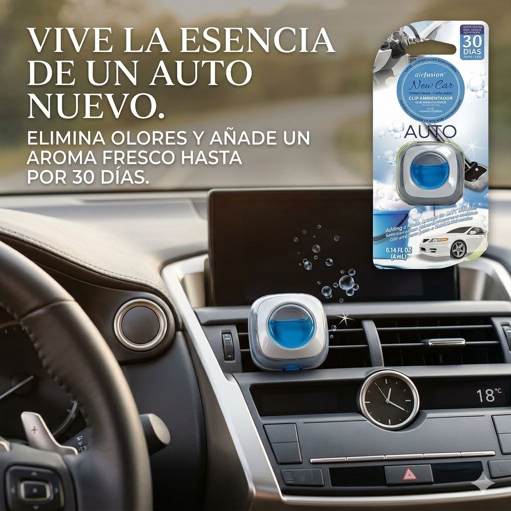 AMBIENTADOR PARA VENTILACION DE AUTO AROMA A CARRO NUEVO AIRFUSION 4ML