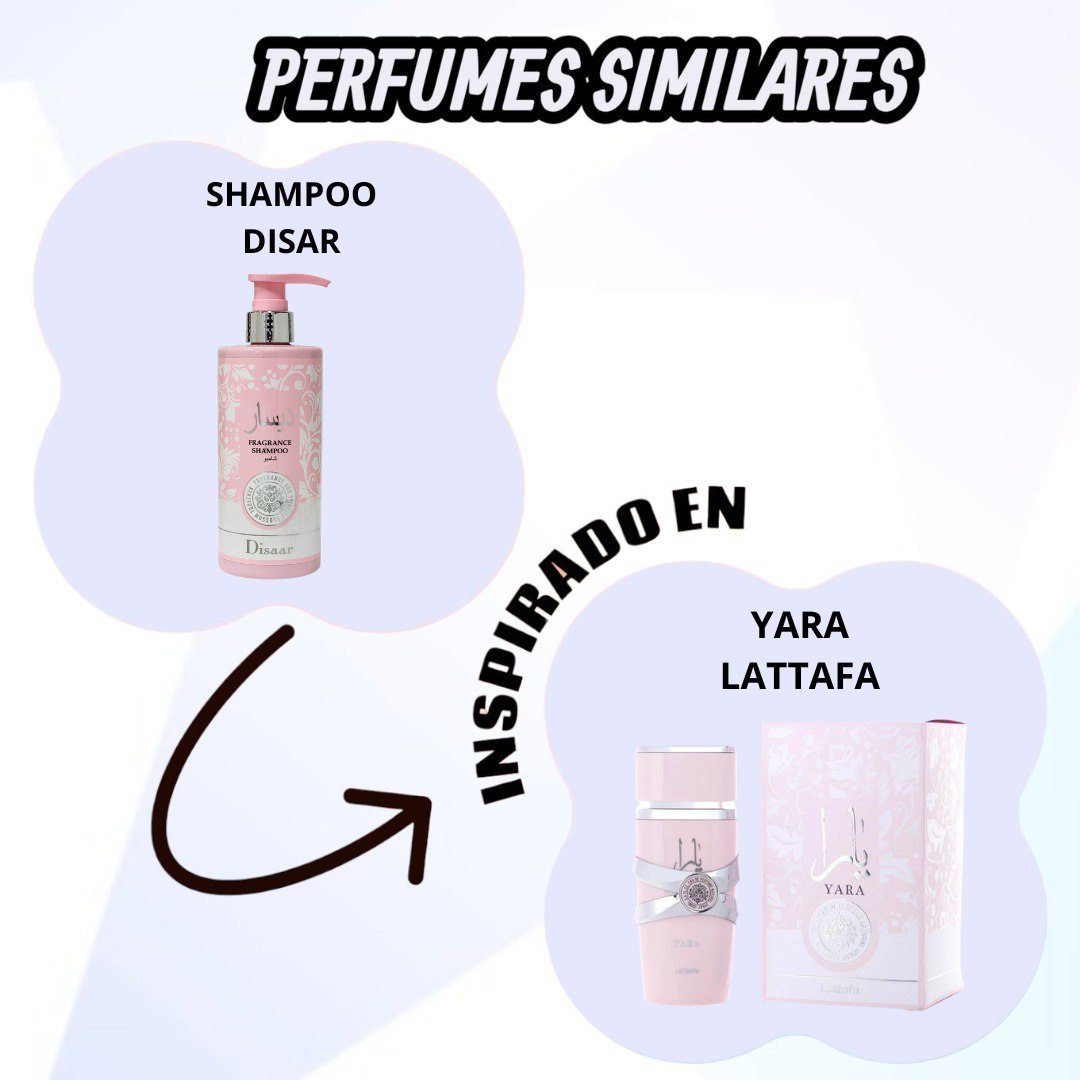 SHAMPOO HIDRATANTE CON FRAGANCIA DISAAR 300ML (AROMA SIMILAR A LATTAFA YARA)