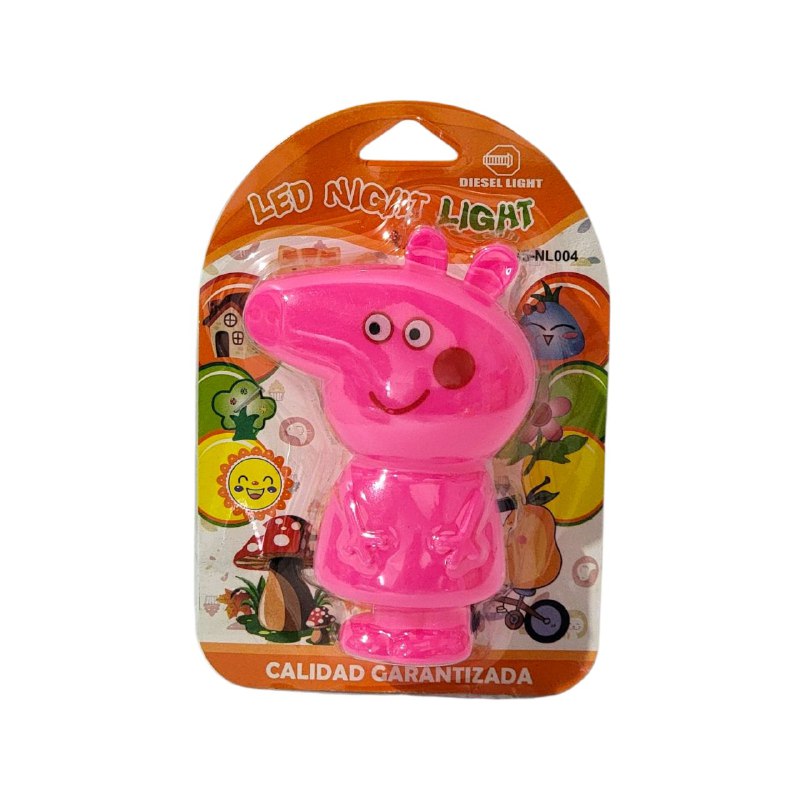 LAMPARA DECORATIVA DE NOCHE DE PEPPA PIG, ILUMINACION DE DORMITORIO PARA MIEDO A LA OSCURIDAD EN NIÑOS 3 COLORES NIGHT LIGHT