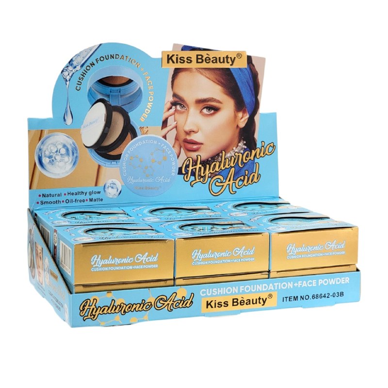 POLVO FACIAL CON ACIDO HIALURONICO DE ACABADO NATURAL MATTE SUAVE KISS BEAUTY 7.5G DUPE DE DIOR
