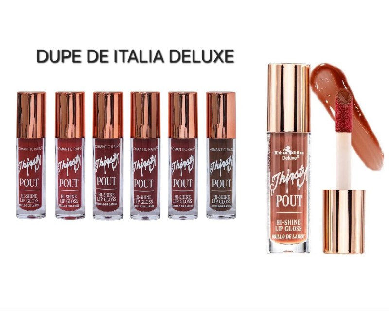 BRILLO LABIA (DUPE DE ITALIA DELUXE QUE OFRECE HIDRATACION TODO EL DIA CON CAPA TRANSLUCIDA DE ALTA CALIDAD Y RESISTENTE AL AGUA DE HASTA 24H, PARA LUCIR LABIOS NATURALES Y RADIANTES ROMANTIC RAIN