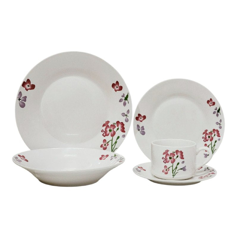 PLATOS JUEGO DE VAJILLA DE PORCELANA ELEGANTES ROYAL LINE DE 20 PIEZAS