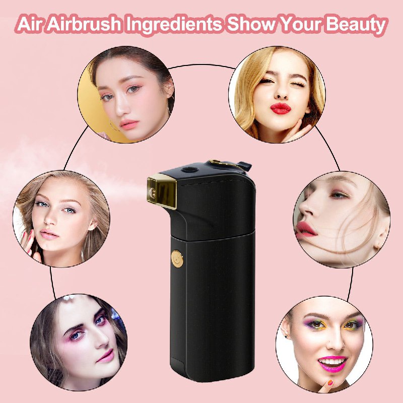 MAQUINA AEROGRAFO DE MAQUILLAJE, PARA APLICAR BASE DE MAQUILLAJE, AEROGRAFO INALAMBRICO DE COBERTURA JUSTA BEAUTY AIRBRUSH SYSTEM