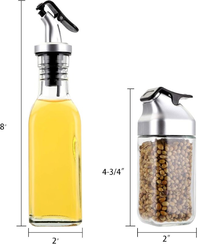 ORGANIZADOR DE ESPECIAS Y ACEITE U VINAGRE DE VIDRIO CON BOQUILLA ANTIPOLVO, CON UNA BANDEJA PRACTICA PARA COCINA SALAD DRESSING