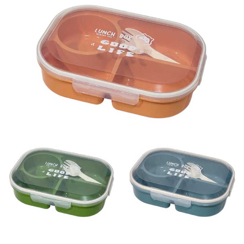 RECIPIENTE PANA PARA ALIMENTOS DE 4 COMPARTIMIENTOS CON TENEDOR BENELI HOME 18X24X6CM