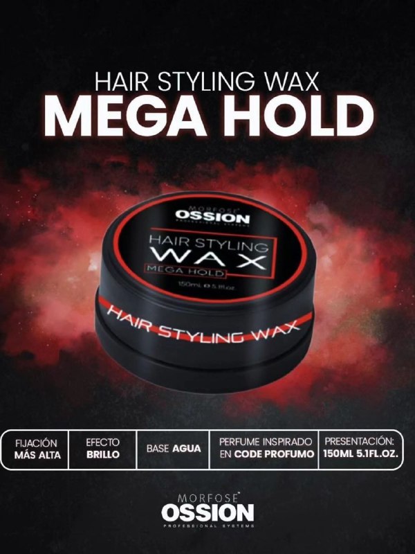 CERA PARA EL CABELLO DE MEGA FIJACION BRILLANTE MORFOSE OSSION 150ML
