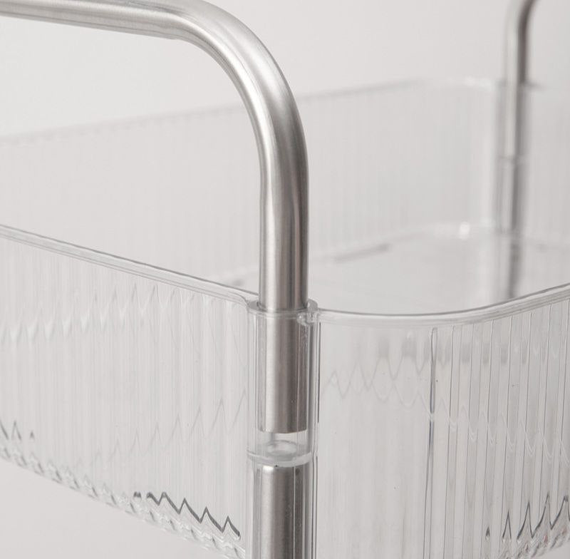 ORGANIZADOR CARRITO DE ALMACENAMIENTO TRANSPARENTE MULTIFUNCIONAL DE 4 NIVELES CON RUEDAS BLOQUEABLES