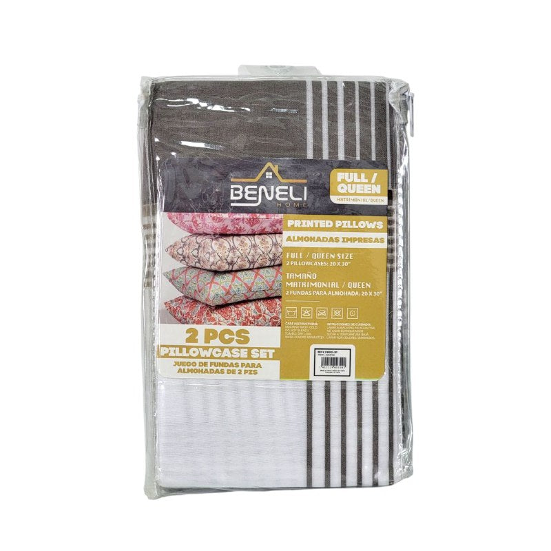 FUNDAS PARA ALMOHADAS TAMAÑO MATRIMONIAL/QUEEN 2PCS BENELI HOME 50X76CM X 2PCS
