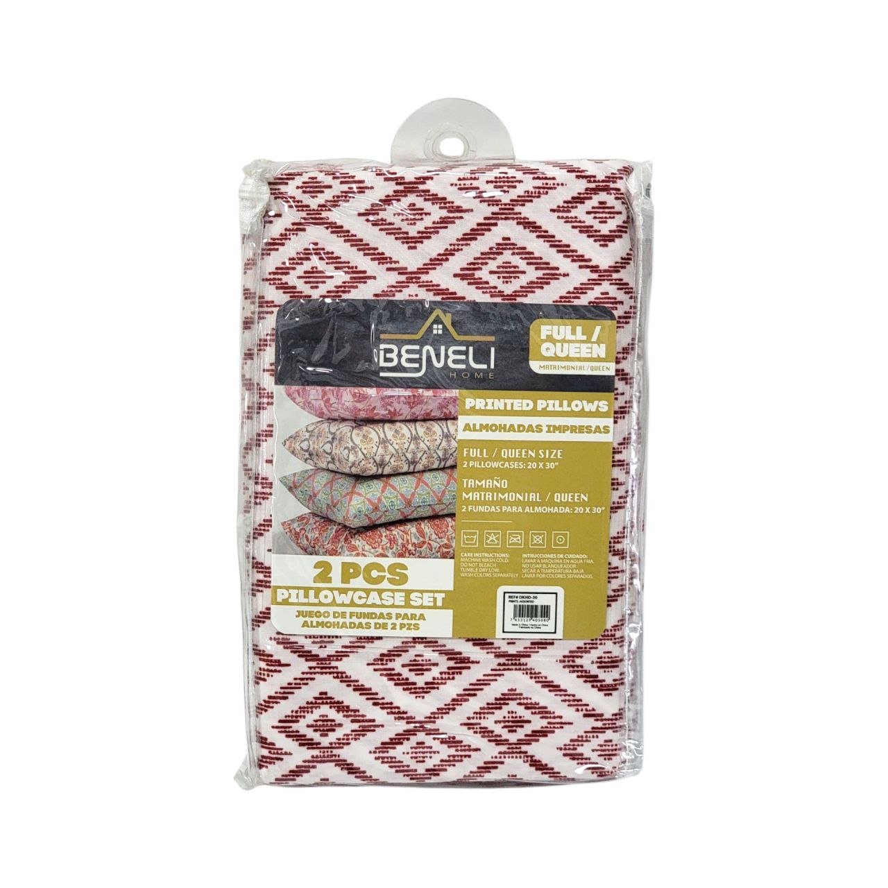 FUNDAS PARA ALMOHADAS TAMAÑO MATRIMONIAL/QUEEN 2PCS BENELI HOME 50X76CM X 2PCS