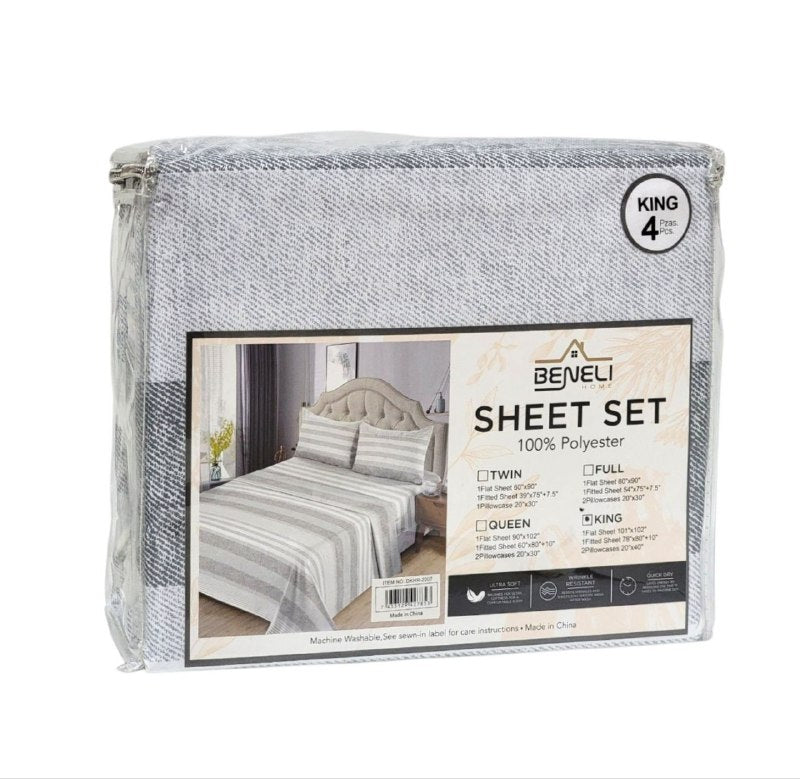 JUEGO DE CAMA ELEGANTE KING 4PCS BENELI HOME
