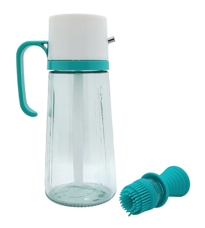 BOTELLA DISPENSADORA DE ACEITE 3 EN 1 CON CEPILLO BOTE ACEITE VINAGRE 630ML
