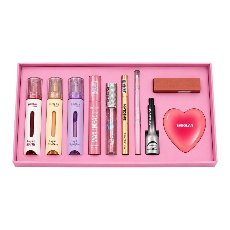 SET DE MAQUILLAJE MULTIFUNCIONAL DE 10PCS SIHEGLAN (DUPE DE SHEGLAM Y MAYBELLINE)