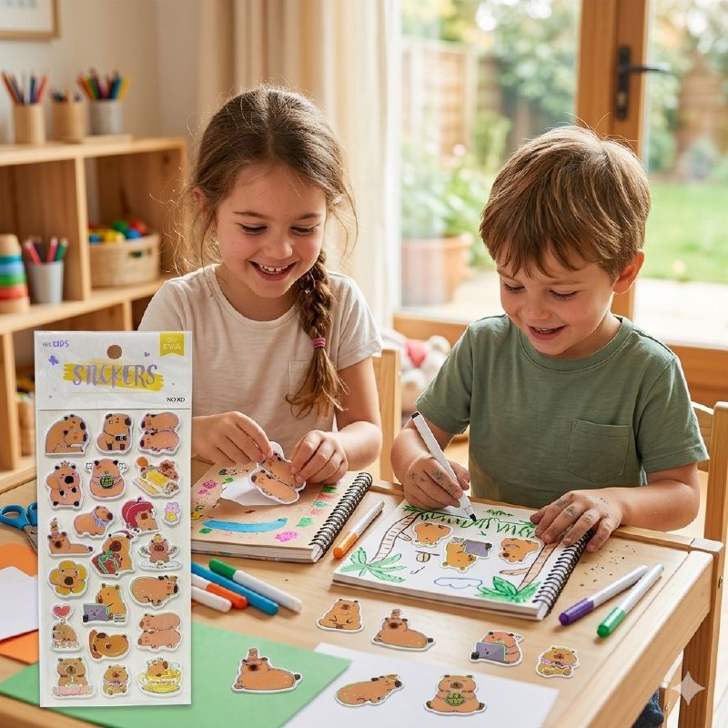 STICKERS DE DECORACION PEGATINAS DE CAPIBARA 3D