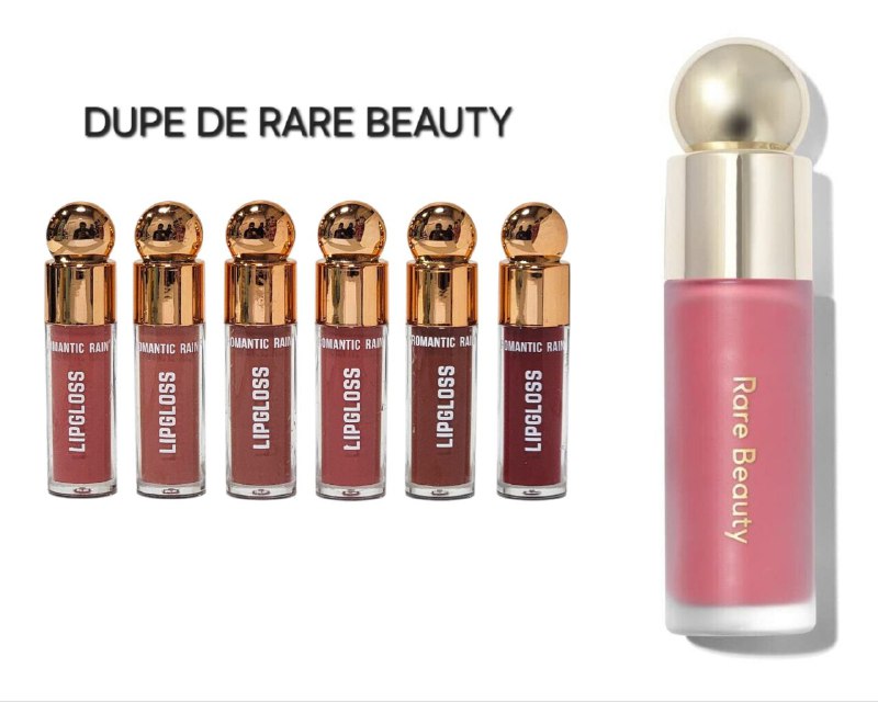 BRILLO LABIAL  (DUPE DE RARE BEAUTY) Y SENSACION LIGERA ROMANTIC RAIN 12 TONOS