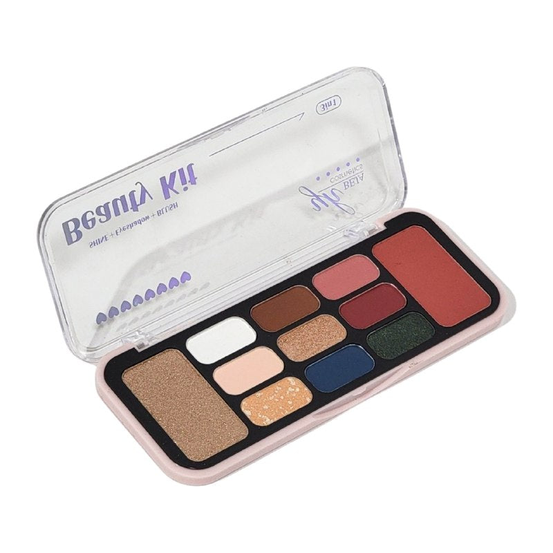 SOMBRAS DE OJOS EN PALETA DE TONOS NATURALES Y BRILLANTES YH BEJA COSMETICS 10G