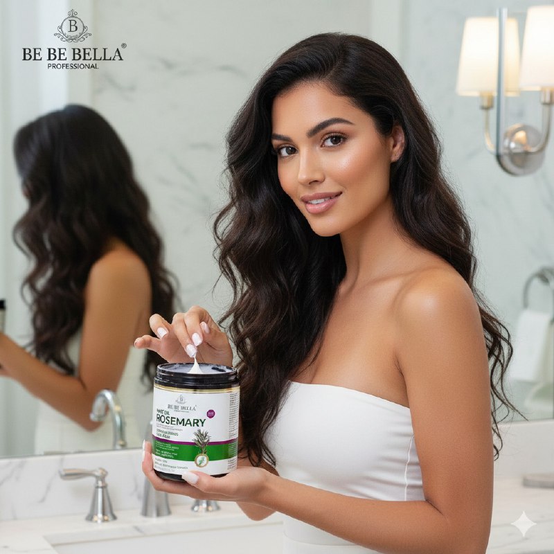 MASCARILLA PARA EL CABELLO FORTALECEDORA DE ACEITE DE MENTA Y ROMERO BE BE BELLA 1000ML