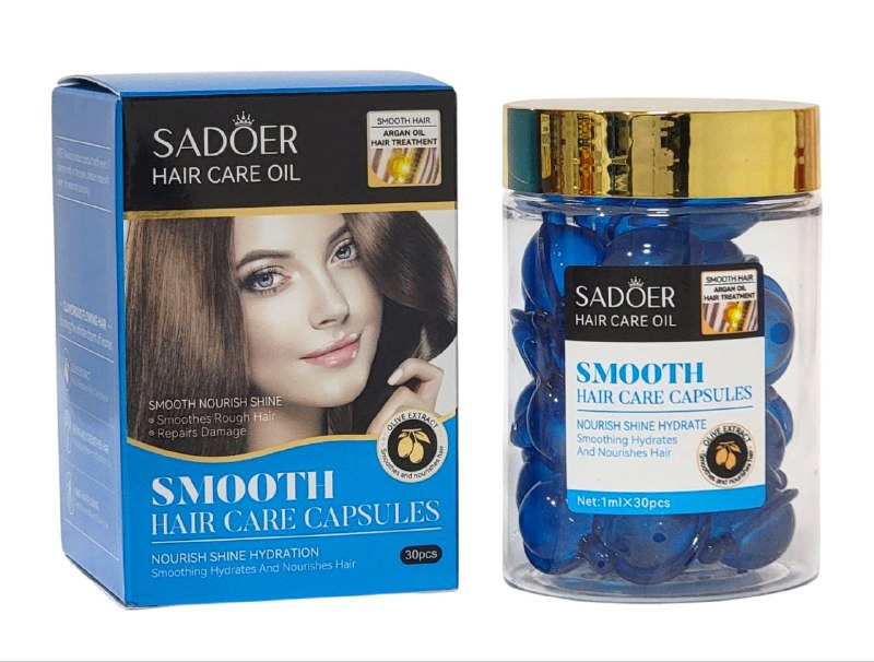 AMPOLLAS PARA EL CABELLO LISO DE ACEITE DE ARGAN Y OLIVA REPARADORAS SADOER 1MLX30