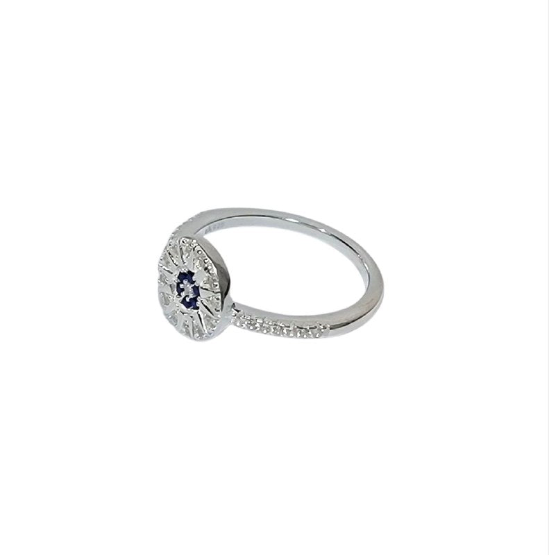 PANI1623 ANILLO CIRCONES AZULES, PLATA 925