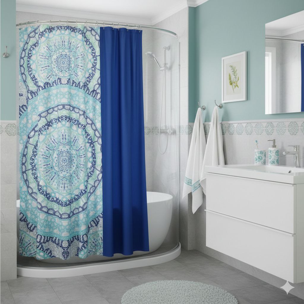 CORTINAS PARA BAÑO 2 PANELES THE SPA COLLECTION 180X180CM X 2PCS