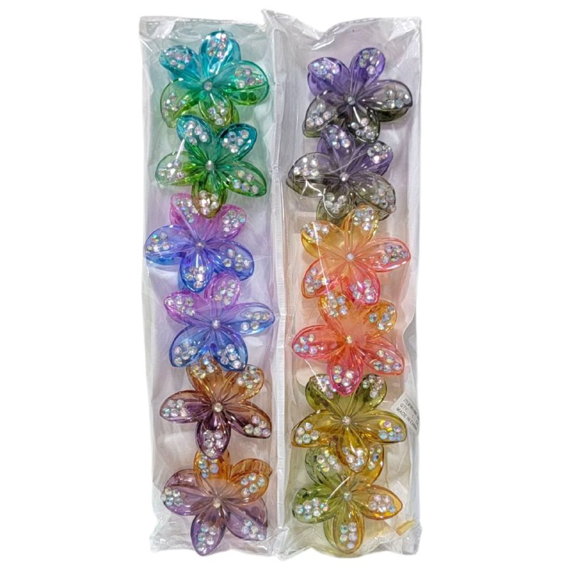 GANCHO PARA EL CABELLO DE DISEÑO DE FLOR HAWAIANA, PINZAS DE SUJECION FUERTE, ACCESORIO PARA EL CABELLO PAQUETE DE 12UND 8X6CM