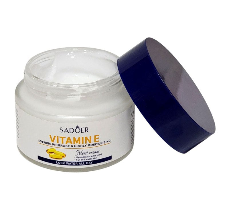 CREMA FACIAL HIDRATANTE REAFIRMANTE Y ANTIOXIDANTE CON VITAMINA E Y ACEITE DE ONAGRA SADOER 50G