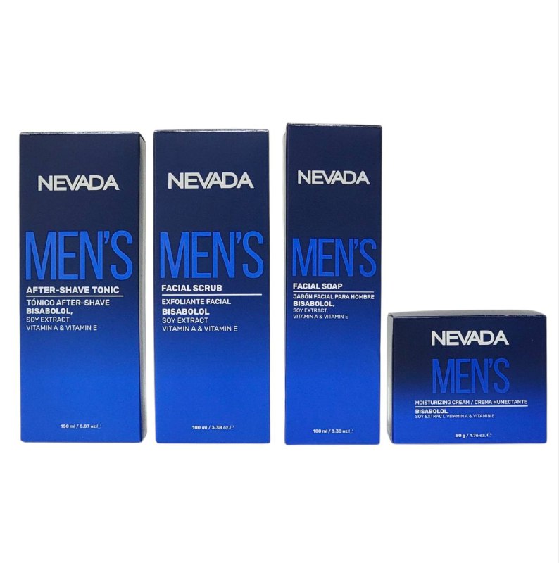 SET CUIDADO FACIAL PARA HOMBRES JABON EXFOLIANTE TONICO Y CREMA NEVADA MENS CARE