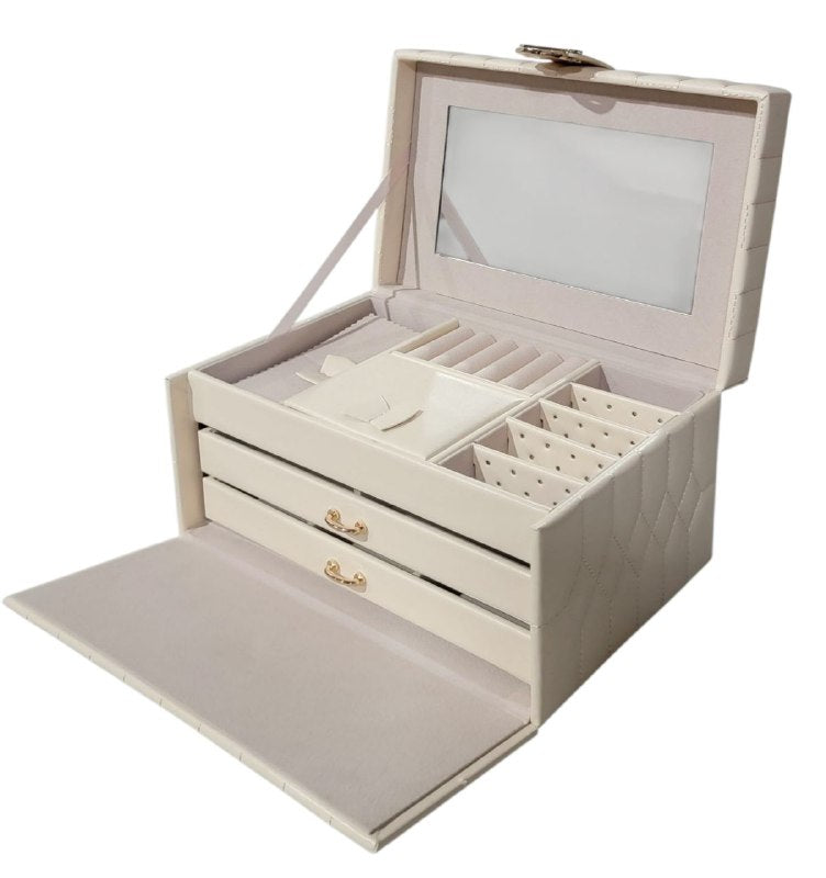 ORGANIZADOR JOYERO ELEGANTE, MAXIMINA EL ESPACIO Y MANTIENE TUS JOYAS ORDENADAS COLOR BLANCO 22CMX12CM