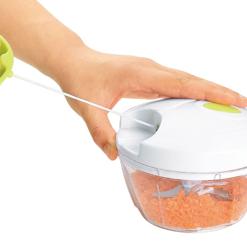 CORTADOR DE ALIMENTOS, PROCESADOR PICADOR DE ALIMENTOS MANUAL CON CUERDA PARA FRUTAS, VERDURAS Y CARNE