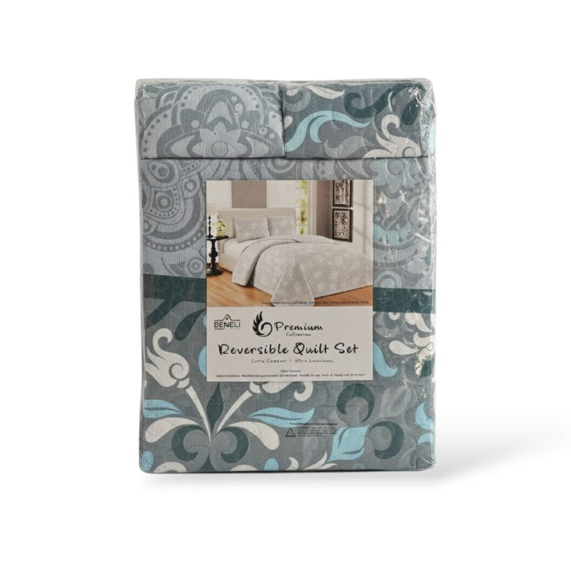 JUEGO DE SABANAS CAMERA TIPO EDREDON REVERSIBLE, DE 3 PIEZAS QUEEN BENELI HOME, 20 ESTILOS