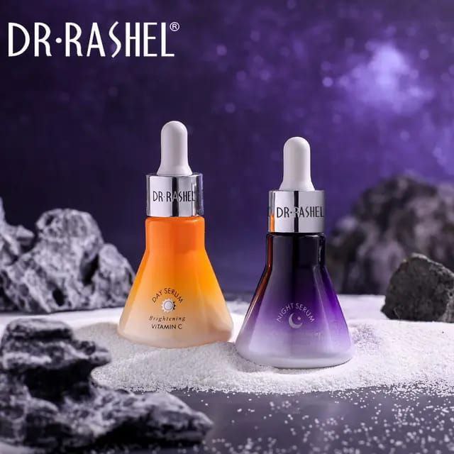 SUERO FACIAL EN SET, SUERO VITAMIAN C Y RETINOL ILUMINADOR ANTIENVEJECIMIENTO ILUMINADOR DE DIA Y NOCHE DR RASHEL 30ML