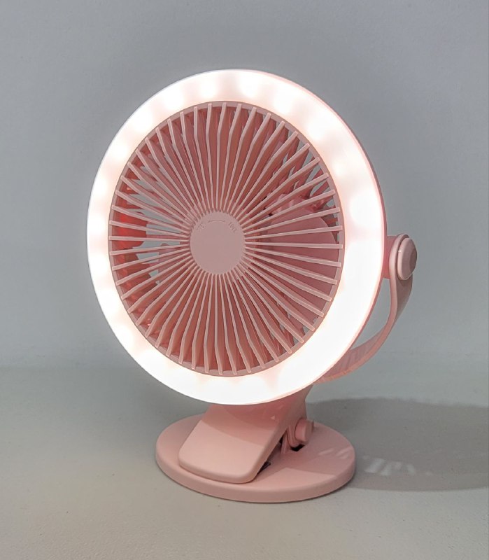 VENTILADOR DE CLIP PARA ESCRITORIO RECARGABLE CON LUZ LED