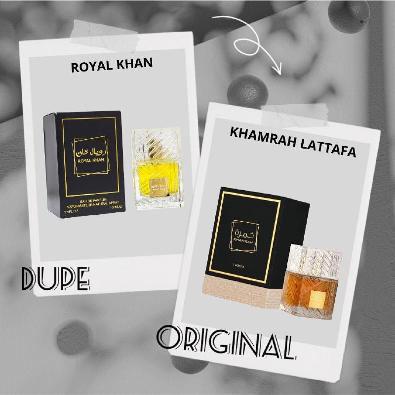 LOVALI FRAGRANCES ROYAL KHAN EDP 100ML (H) (AROMA SIMILAR LATTAFA KHAMRAH EDP)