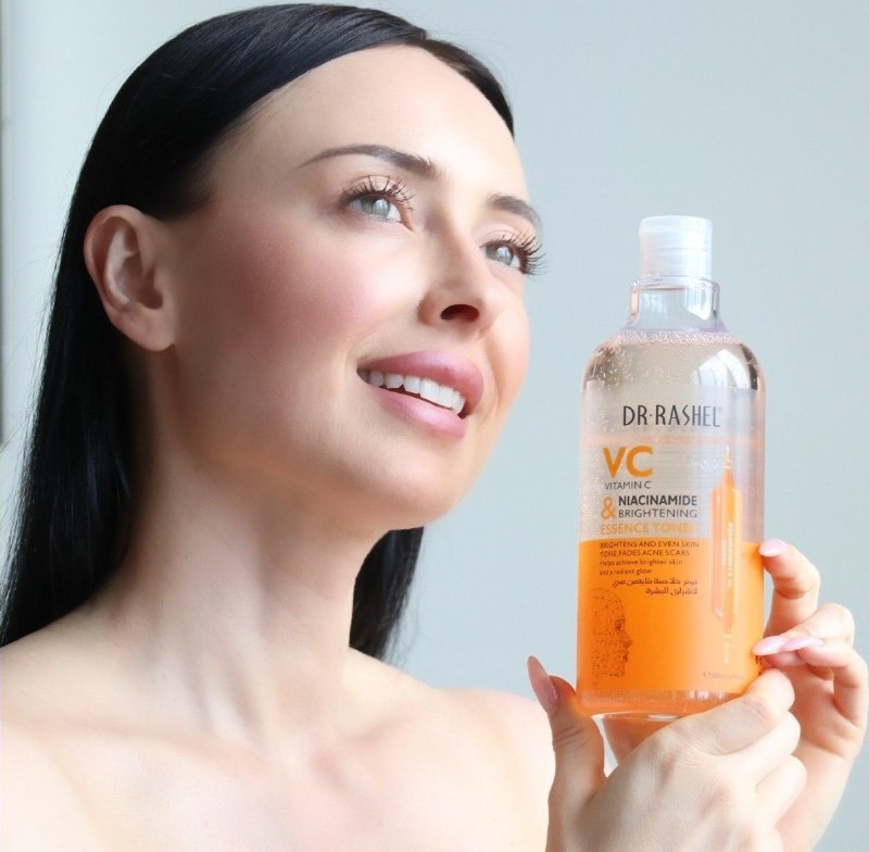TONICO FACIAL ILUMINADOR CON ESENCIA DE VITAMINA C Y NIACINAMIDA DR RASHEL 500ML