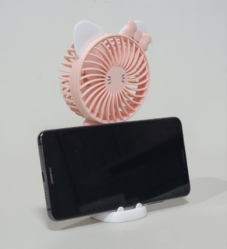 VENTILADOR DE MANO O MESA RECARGABLE CON SOPORTE PARA CELULAR