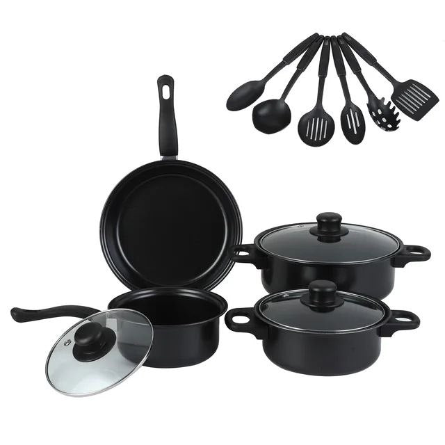 JUEGO DE COCINA DE 13 PIEZAS CACEROLAS OLLAS CUCHARONES