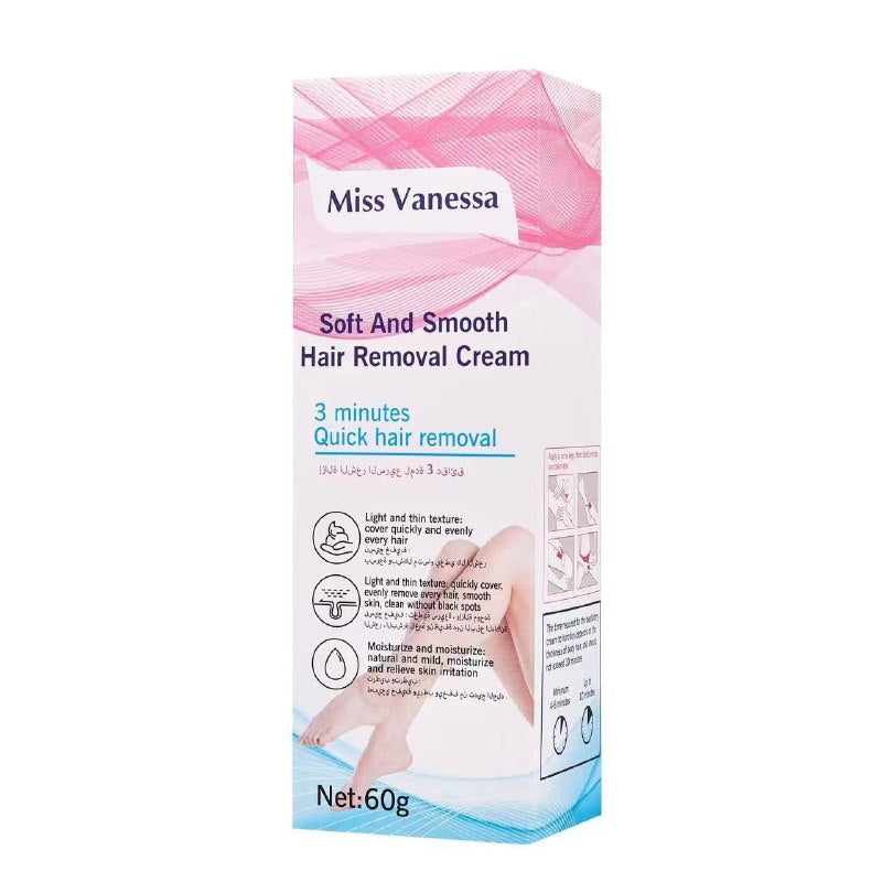 CREMA CORPORAL DEPILADORA SUAVIZANTE DE ACCION ULTRA RAPIDA MISS VANESSA 60G