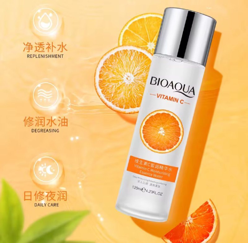 TONICO FACIAL AGUA DE ESENCIA DE HADA CON VITAMINA C, TEXTURA ACUOSA Y HUMEDA Y REFRESCANTE BIOAQUA 120ML
