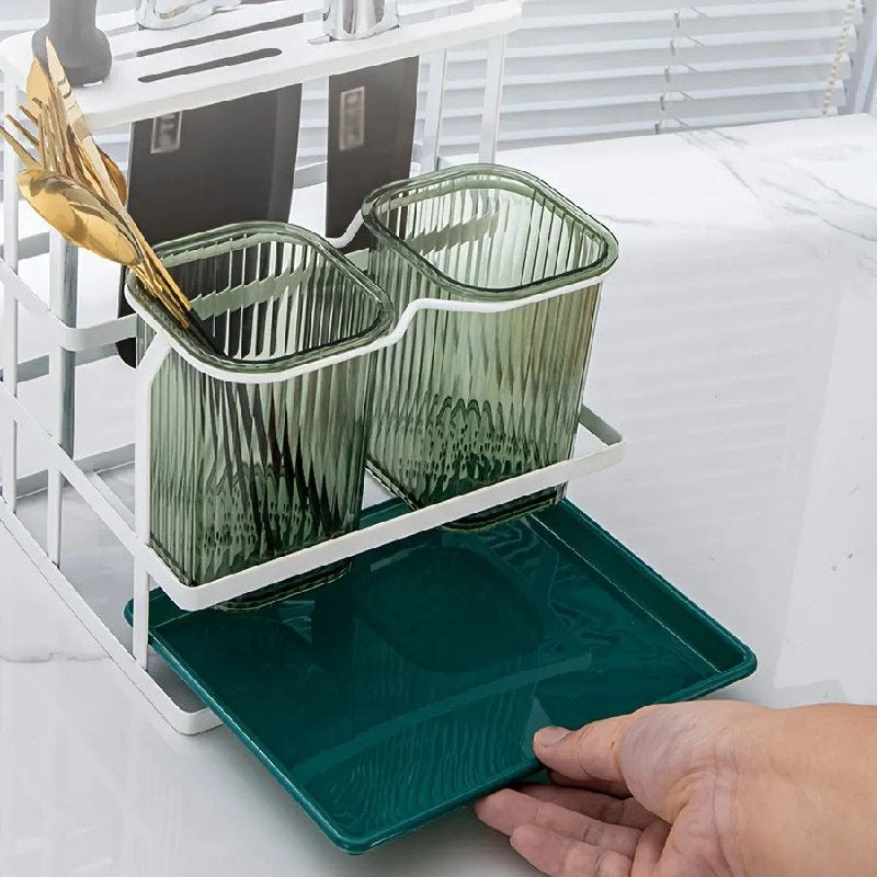 ESTANTE ORGANIZADOR Y ESCURRIDOR DE COCINA COLOR NEGRO