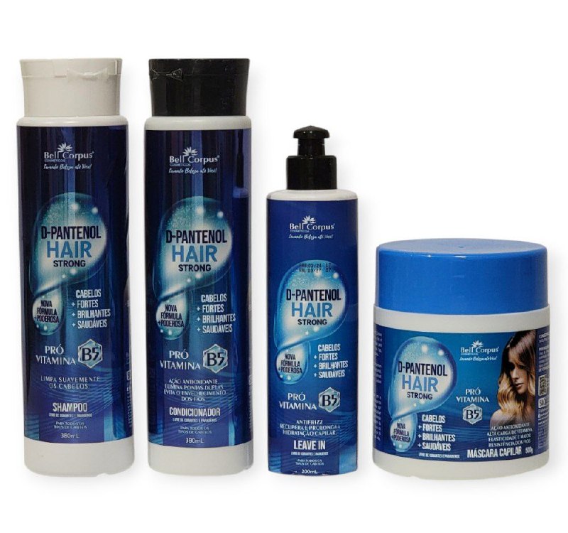 SET DE CUIDADO PARA EL CABELLO D-PANTENOL CABELLO FUERTE Y SALUDABLE BELL CORPUS COSMETICS