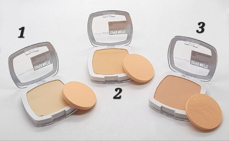 POLVO COMPACTO FACIAL 3 TONOS DUPE MAYBELLINE SUPERSTAY MAYBCLLTHE COSMETICS 20G (DUPE MAYBELLINE NEW YORK SUPER STAY)