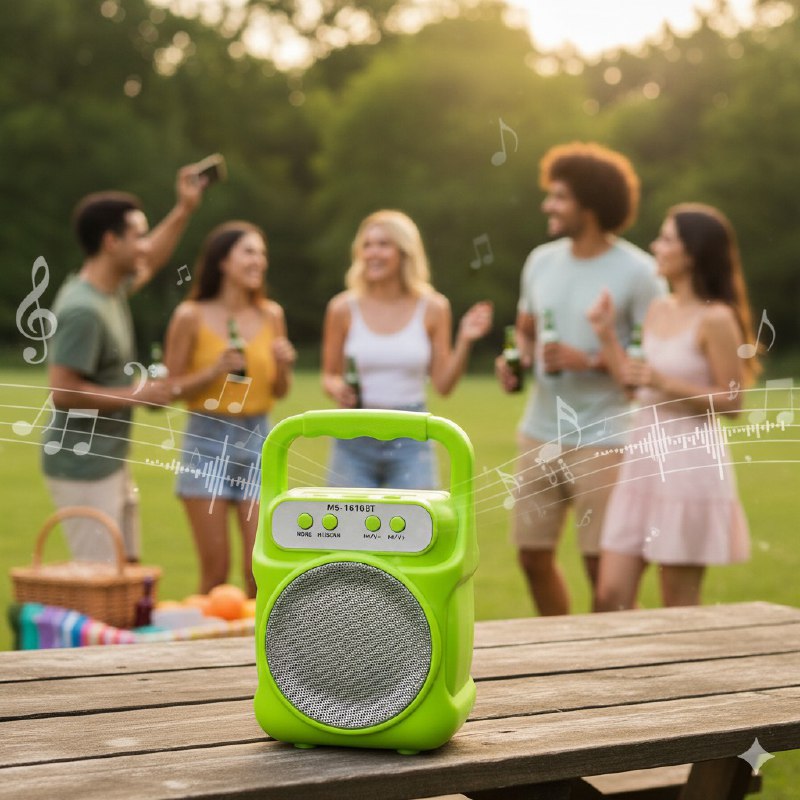 PARLANTE ALTAVOZ INALAMBRICO USB, TF Y RADIO BLUETOOTH, BATERIA DE LARGA DURACION POTENCIA 6W 12X19CM MS-1610BT