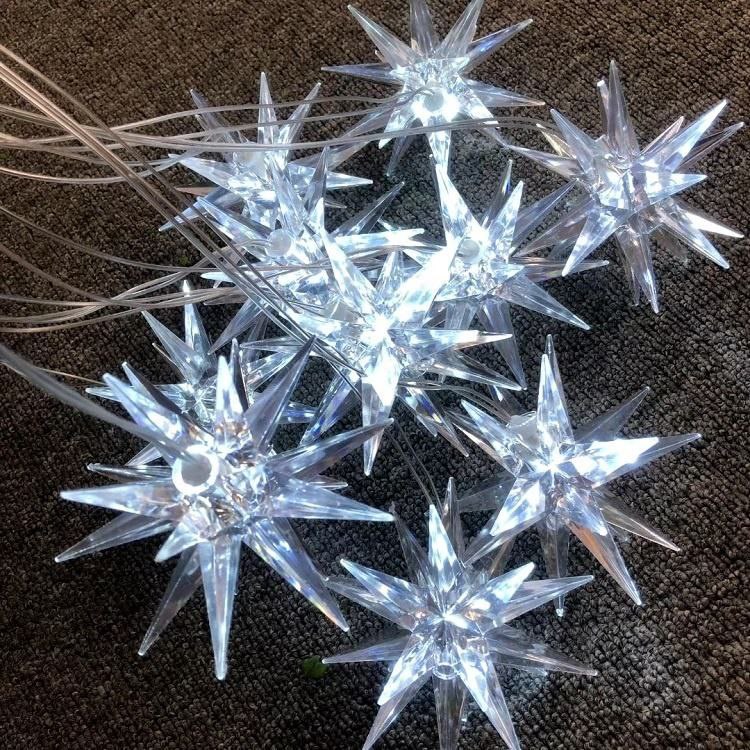 LUCES DECORATIVAS NAVIDEÑAS CORTINA DE LUZ LED FORMA DE ESTRELLA DEL NORTE 10 ESTRELLAS