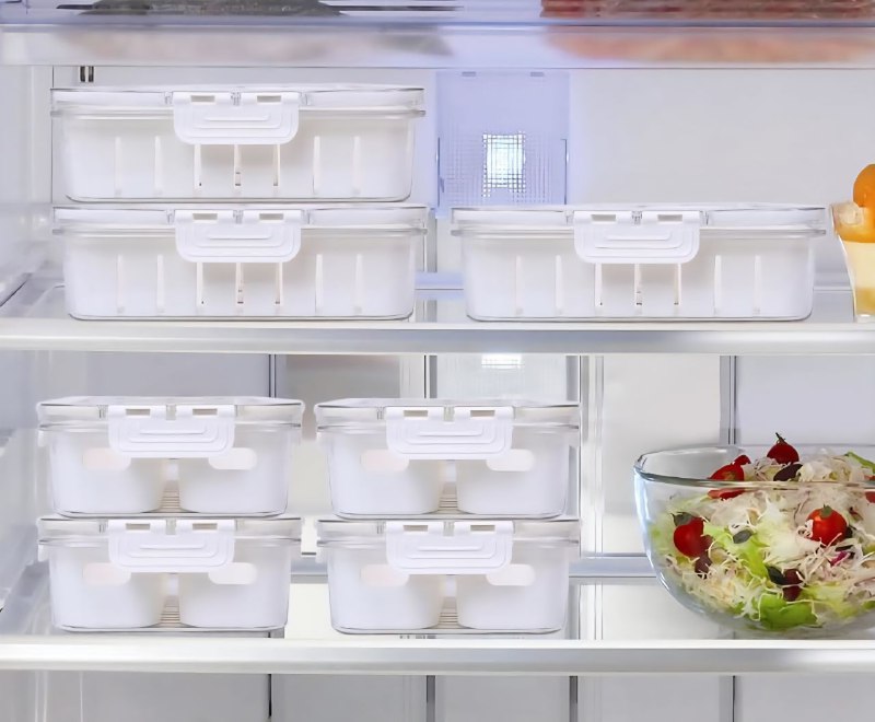 ORGANIZADOR RECIPIENTE ALMACENADOR DE ALIMENTOS, CAJA REFRIGERADORA DOBLE CAPA, DRENA Y ALMACENA ALIMENTOS FRESCOS 9X6CM