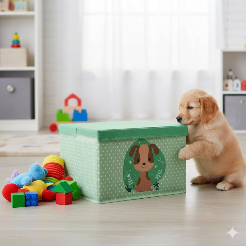 ORGANIZADOR CAJA DE ALMACENAMIENTO MULTIUSOS PARA NIÑOS DE TELA CON INTERIOR REFORZADO 25X30X40CM