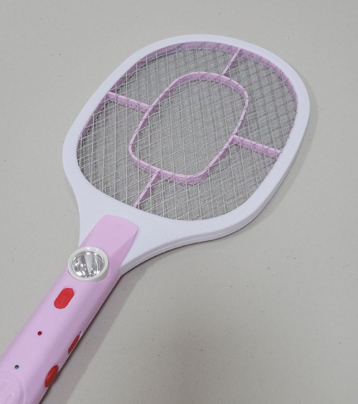 RAQUETA MATA MOSQUITOS ELECTRICA, ALTA ENERGIA, ENCHUFE PLANO GECKO