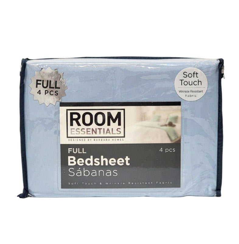 JUEGO DE SABANA CAMERA FULL DE 4 PIEZAS ROOM ESSENTIALS DESIGNED BY BARBARA HOMES 7 COLORES