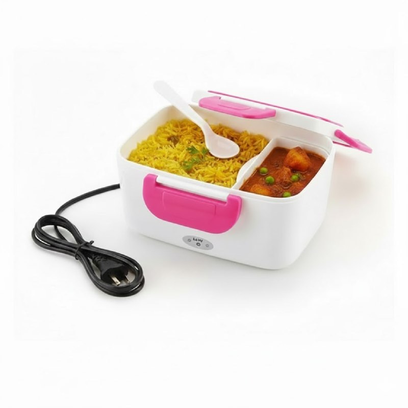 MAQUINA LONCHERA ELECTRICA CON CALENTADOR DE COMIDA PORTATIL USO PERSONAL CON CUCHARA, 3 COLORES