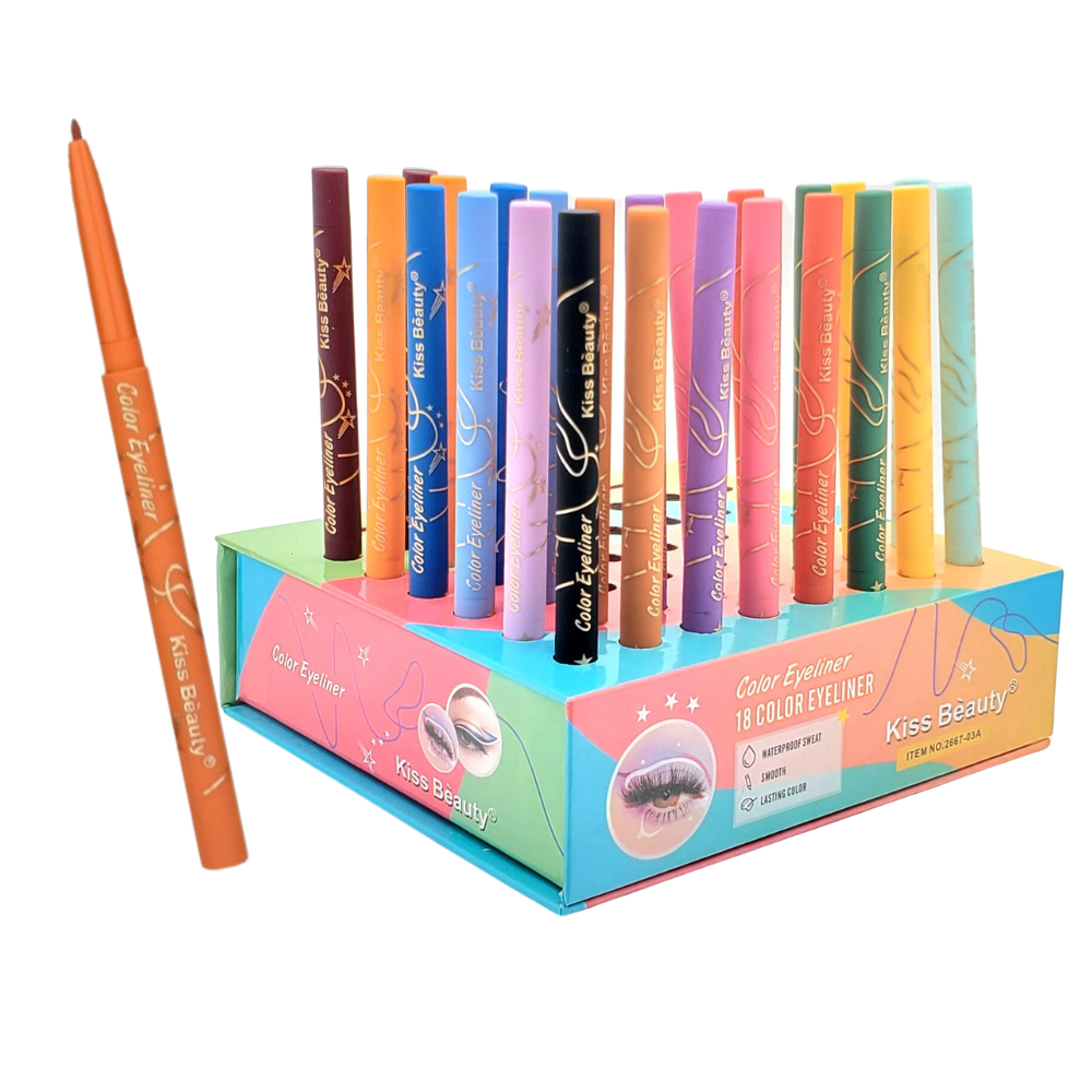 DELINEADOR DE OJOS DE COLORES KISS BEAUTY