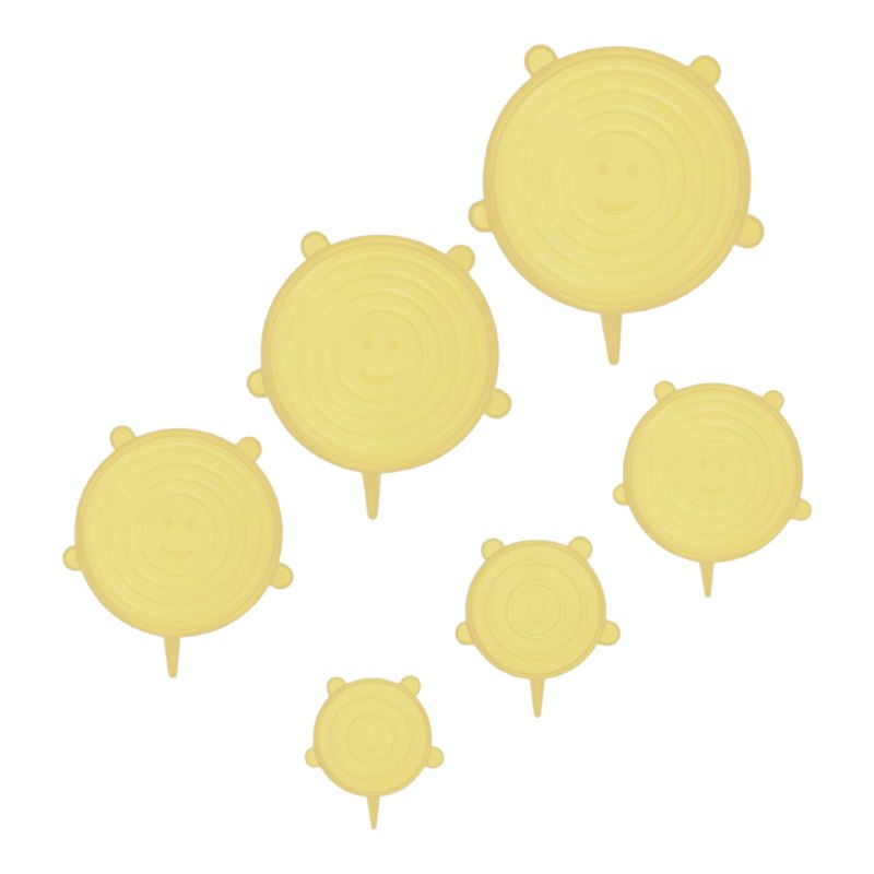 TAPADERAS DE SILICONA EN SET DE 6 PIEZAS REUTILIZABLES, SE ADAPTAN A CUALQUIER RECIPIENTE Y LO SELLAN PERFECTAMENTE 4 COLORES